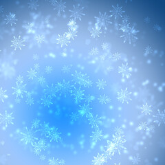 Falling Snowflake Bokeh Background – Soft Winter Glow Texture, Snowflake Bokeh Lights, Winter Snow Bokeh, Dreamy Winter Illustration