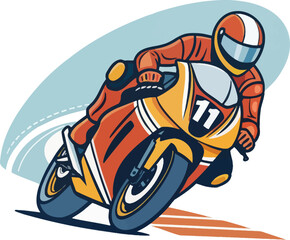 Obraz premium Motorcycle Racer Leaning Into a Sharp Turn on a Race Track