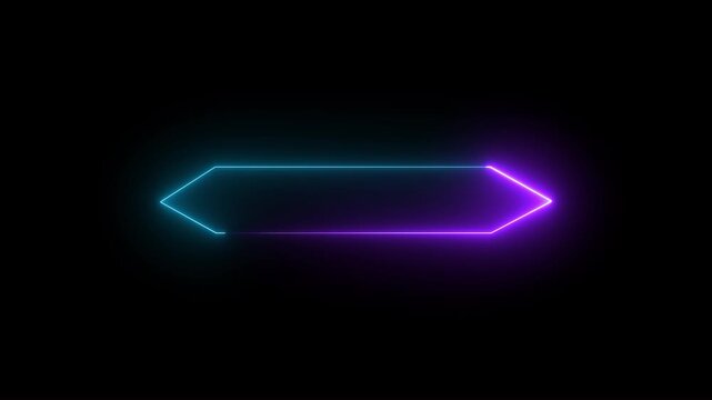 sine and pink Glowing Neon Arrow Bar Animation on Black Background