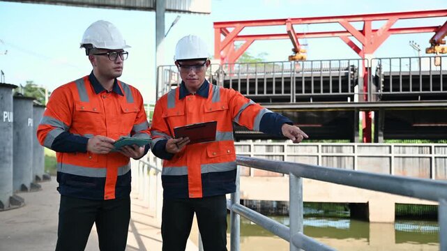 Engineering Team Checking Water Treatment System