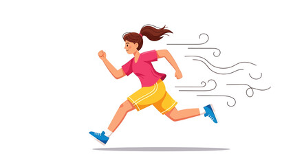 Fototapeta premium Dynamic Woman Running with Determination and Speed.