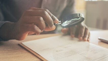 Working and checking documents in office