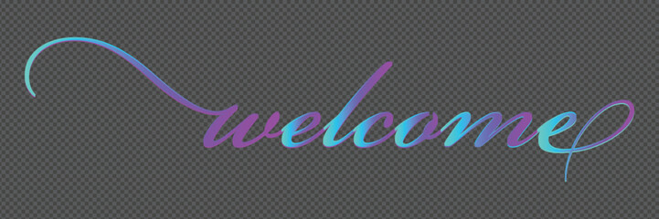 Welcome text gradient color effect vector art design