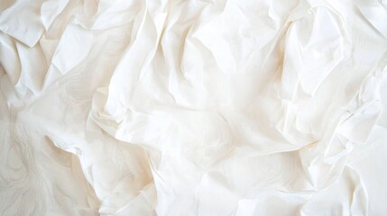 Obraz premium Textured White Fabric with Soft Creases and Elegant Drapery