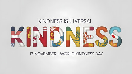 World kindness day november thirteenth universal kindness message flag design celebration idea