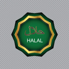 100% Halal certified badge label symbol logo islamic icon design