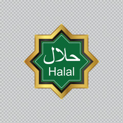 Halal Food Certified badge logo flat design