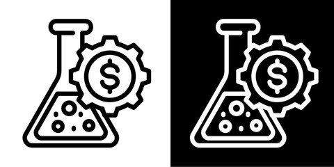 Business Experiment  Icon Set White Style Collection
