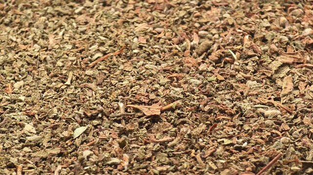 Cistus incanus (rockrose herb) dried leaves close-up. Digestive and immune system support, herbal medicine