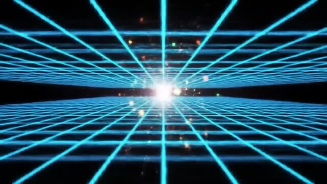 Abstract glowing grid, futuristic design, with bright light, for tech visuals, data presentation