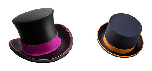 Elegant Black Top Hat Design, Classic Formal Hat Style, Stylish Gentleman Hat PNG