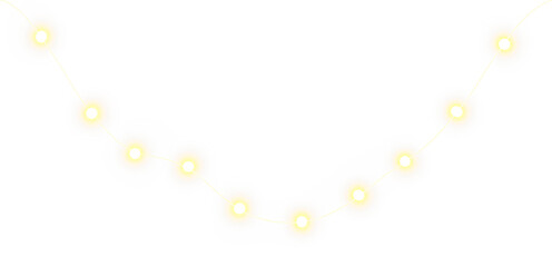 Fototapeta premium PNG Festive Garland Overlay with Bright Red Bulbs on transparent background