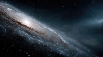 Fototapeta premium A breathtaking view of a spiral galaxy in deep space, showcasing a stunning display of cosmic beauty, captivating the essence of the universe and inviting exploration and wonder.