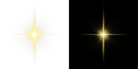 Glowing Gold Starburst PNG on Transparent Background