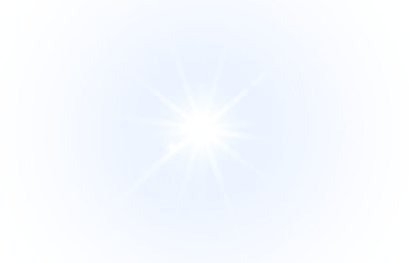 Bright Blue Light Burst PNG Overlay with Transparent Background