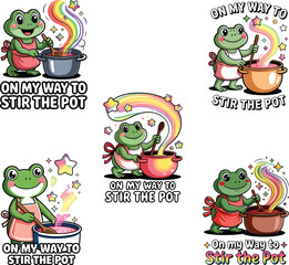 Funny Frog on My Way to Stir the Pot