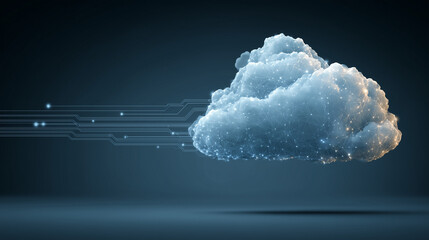 A cloud computing technology concept illustrates the delivery of computing services over the internet, enabling flexible resources, scalable solutions, enhanced collaboration for users and businesses