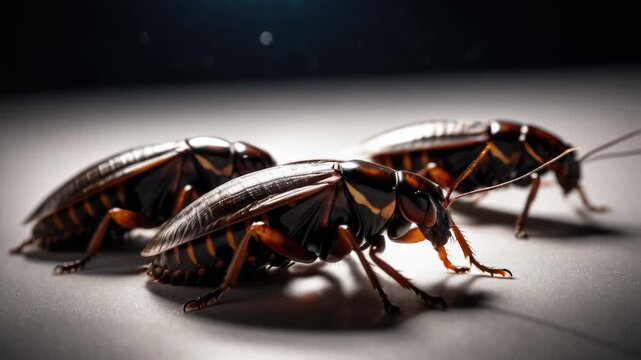 Video Two big bugs sitting on a table, possibly in a laboratory or scientific setting