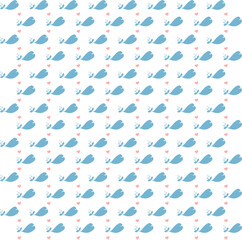 Cute Whale Pattern – Seamless Ocean Illustration, Summer, Baby Shower Pattern