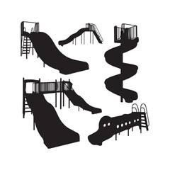 Children Slide Silhouettes