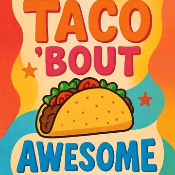 Vibrant food pun artwork for joyful kitchen or dining space decor.