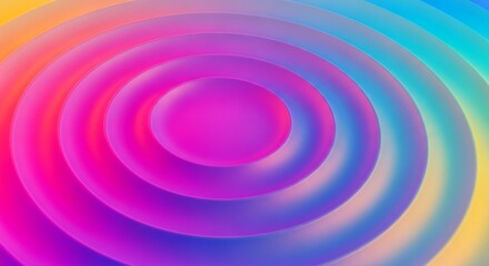 Abstract concentric circles design with vibrant rainbow gradient colors creating a modern and visually appealing background for creative projects