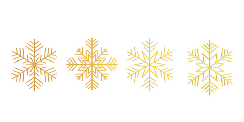 Obraz premium golden snowflake isolated on white