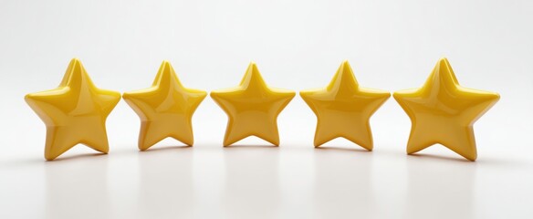 The five glossy golden stars representing customer satisfaction and five-star quality rating