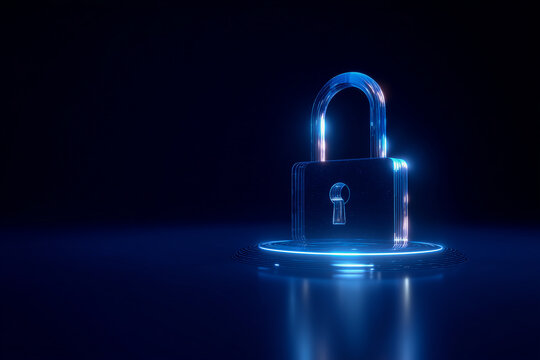 Abstract cyber lock with illuminated texture