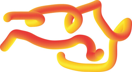 Interconnected Wavy Abstract Shapes with a Fiery Color Transition