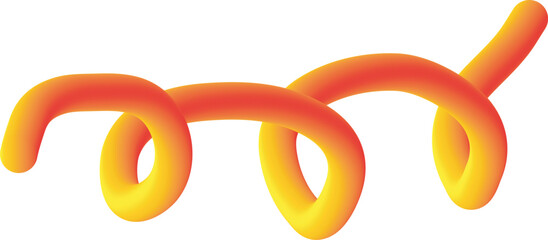 Vibrant Abstract Twisted Tube with Orange Yellow Gradient on White