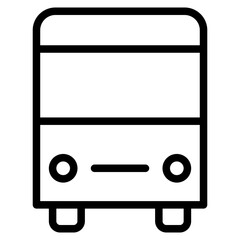 Bus icon. Front and side view of a simple black bus silhouette. Ideal for transportation, travel, or city-related designs.