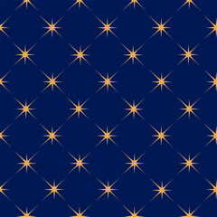 Star shape seamless pattern. Stylish festive ornament with star beams. Christmas sky texture