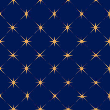 Star shape seamless pattern. Stylish festive ornament with star beams. Christmas sky texture