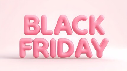 Festive pink puffy balloon style lettering spells BLACK FRIDAY ideal for seasonal sale promotions retail events and shopping advertisements