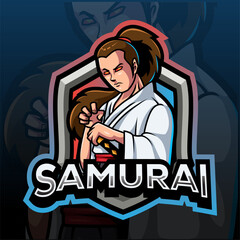 samurai esport mascot logo design