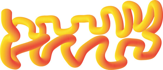 Intertwined Gradient Worm Like Abstract Shapes On A White Background