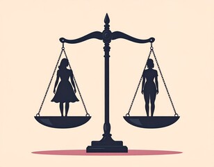 Scales with female figures symbolizing equality