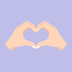 Fototapeta premium Pair of hands forming heart shape, vector art.