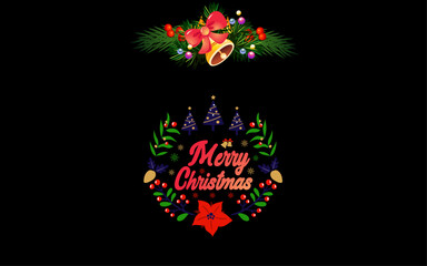 cute-merry-christmas-typography-christmas-card-with-beautiful-celebrations-new-year-wish