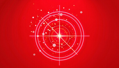 Festive sonar ring emitting neon pulses with snowflakes, Christmas joy