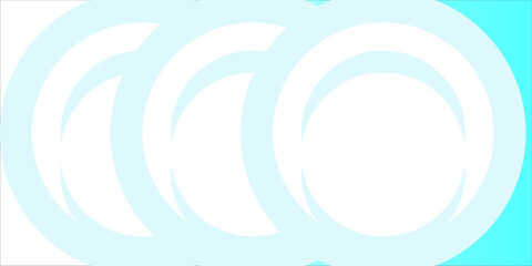 White abstract circle or ring on a light blue background. Illustration