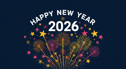 Happy New Year 2026 background, blank canvas for festive inscriptions and designs,New Year's card, screensaver, banner