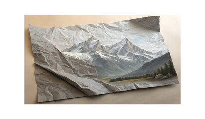 realistic wrinkled gray paper texture with natura, paper isolated on white