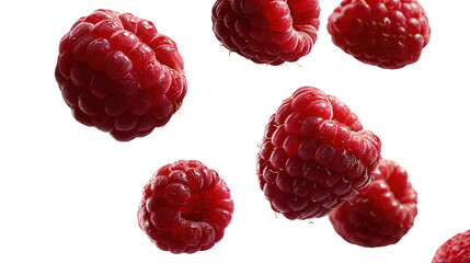 Fresh raspberries falling isolated on transparent background raspberry, food, healthy, floating, juicy, falling, flying

