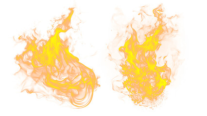 Collection of campfires isolated on transparent background