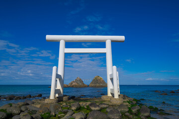 糸島の桜井二見ヶ浦の夫婦岩