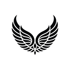 Black stylized wings vector illustration