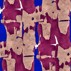 Abstract seamless pattern with acrylic painting. Hand-drawn illustration.