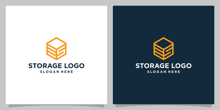 Modern Orange Cube Logo Design for Storage Logistics and Warehousing.